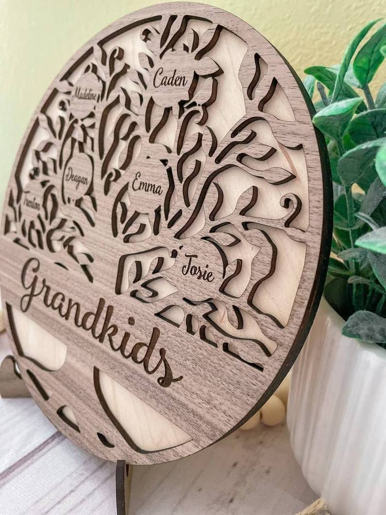 Personalized Family Tree Custom Family Tree Custom present for Mom or Dad Family Tree keepsake Wooden Wall Art