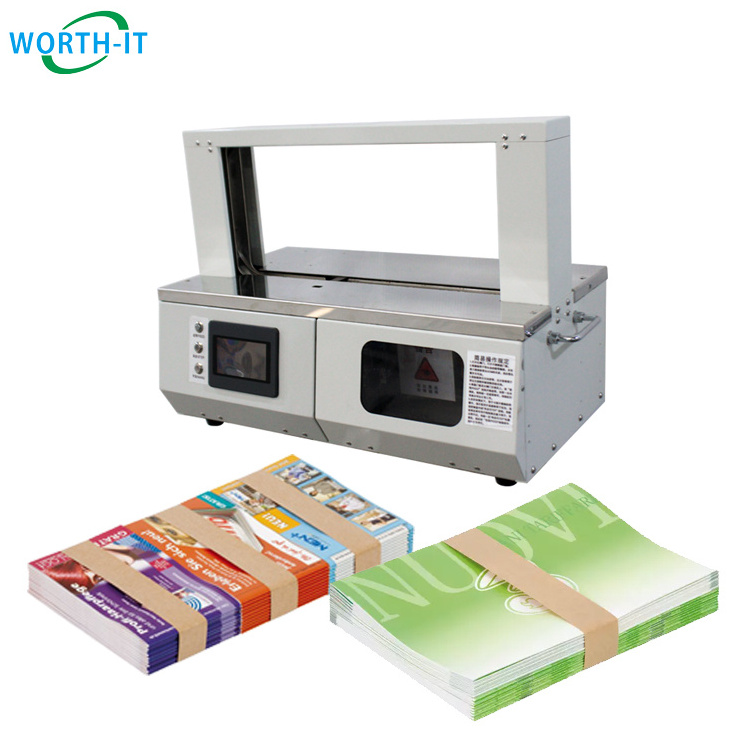 Bandroll Machine WK-20 Table Top Paper Banding Machine Automatic Cartons Banknote Strapping Machine Opp Film or Paper Tape PCB