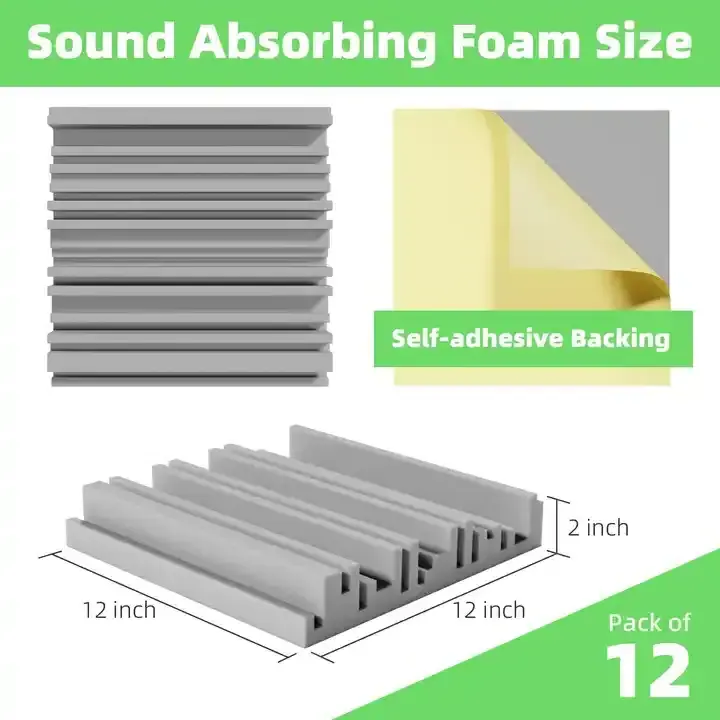 Self-adhesive Soundproof Foam Panels Acoustic Foam High Resilience Sound Proofing Padding For Wall Sound Absorbing Panels