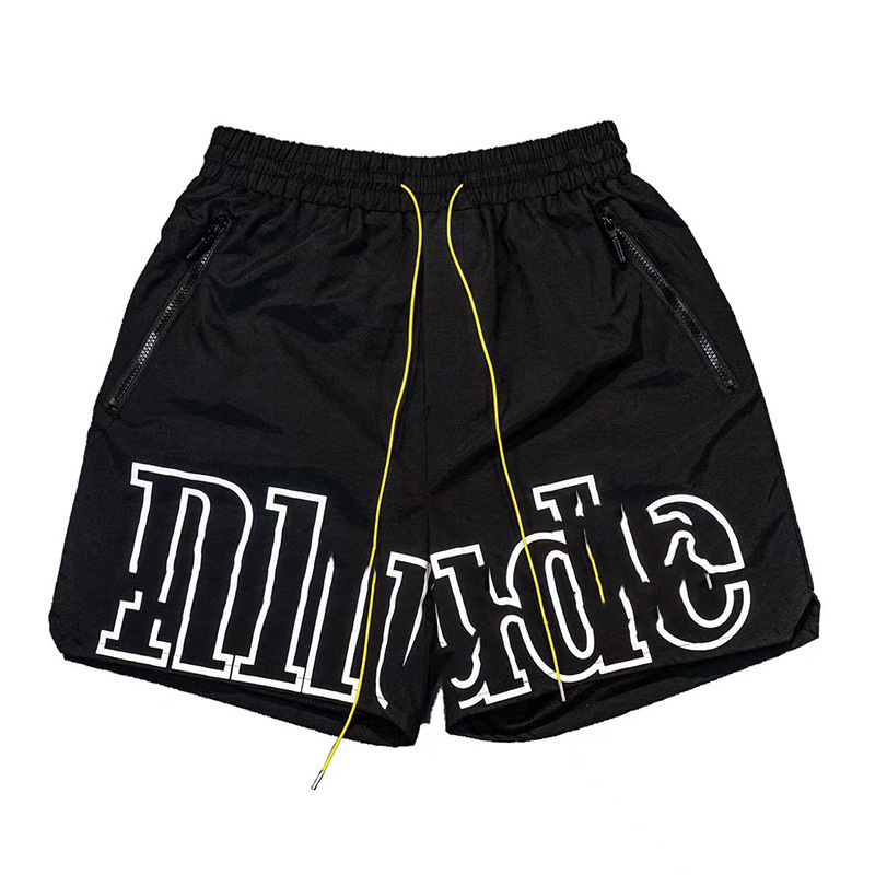 Custom Graphic Print Reflective Nylon Shorts Double Layer Seamless Spandex Bulk Athletic Sports Nylon Shorts Men