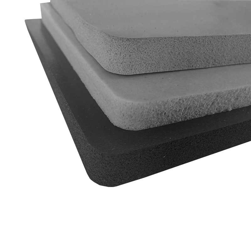 Wholesale black gray polyurethane sponge pu foaming high density shockproof flame retardant sponge perforated foam sheet