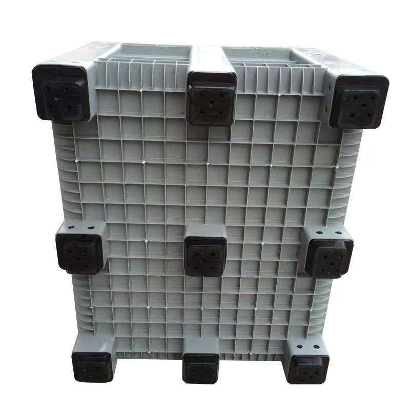 Large Heavy Duty Plastic Pallet Container Logistic Storage Pallet Box Crate with Lid and Wheels