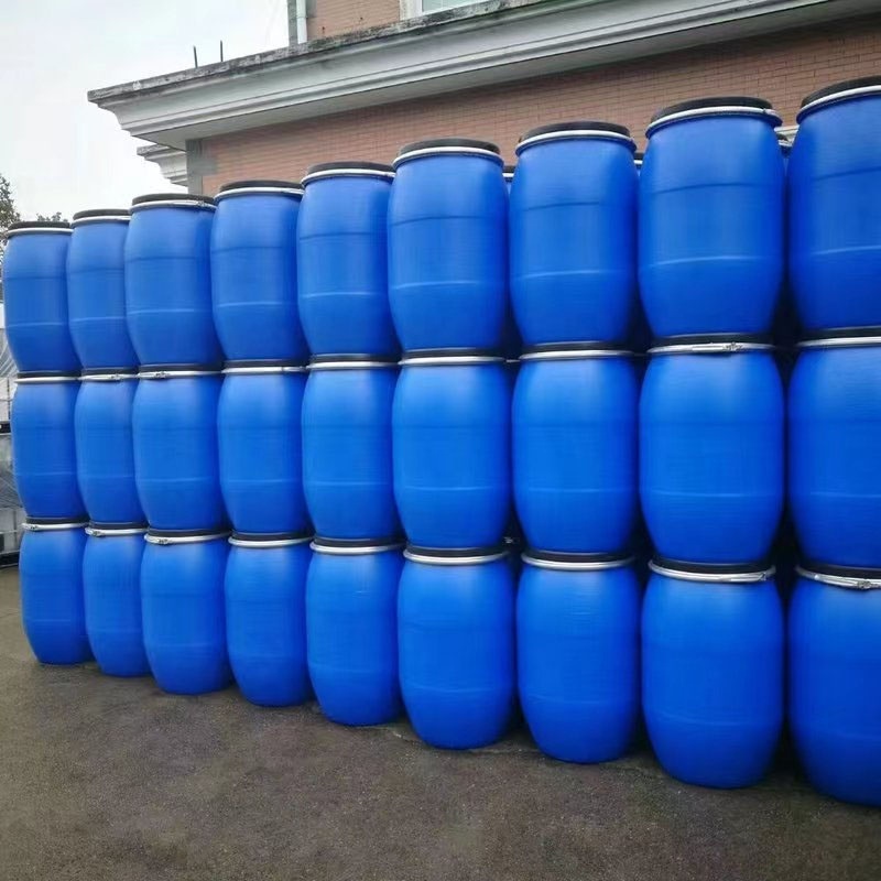 30 50 120 Liter HDPE durable plastic chemical drum plastic blue open top barrel for with iron hoop flange barrel