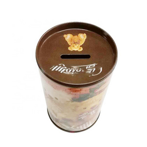 Bespoke Metal Tinplate Round Money Tin Box, Piggy Bank Tin Box, Coin Saving Tin Can