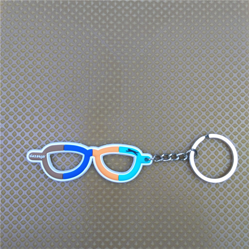 Customized PVC soft rubber glasses modeling key chain plastic key chain small pendant cartoon schoolbag pendant key chain wholes