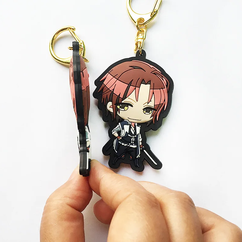 Japanese anime PVC doll key pendant doll action diagram Cartoon Keychain Silicone Cute Key Chains