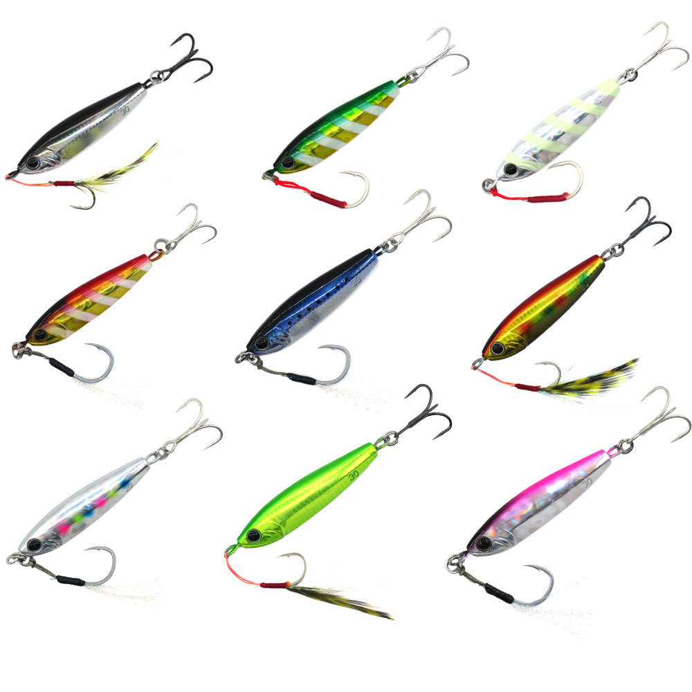 New Design Cast Jig Metal Deep Sea Fishing With Hooks 30g fishing jigs slow pitch jigging lure