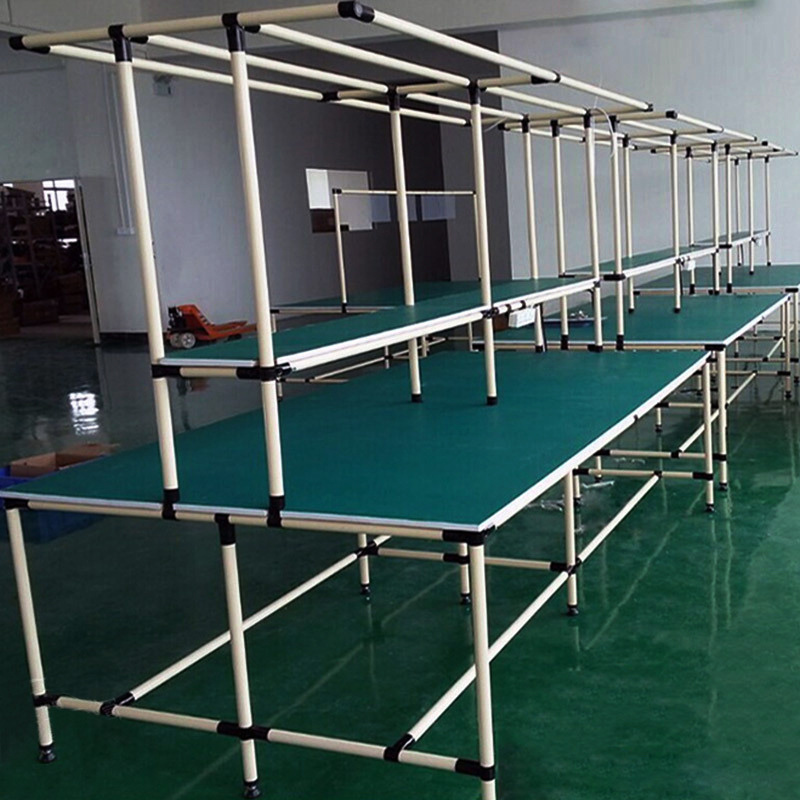 modular TV and air conditioner pvc conveyor belt industrial lean pipe assembly line automation toy assembly line table