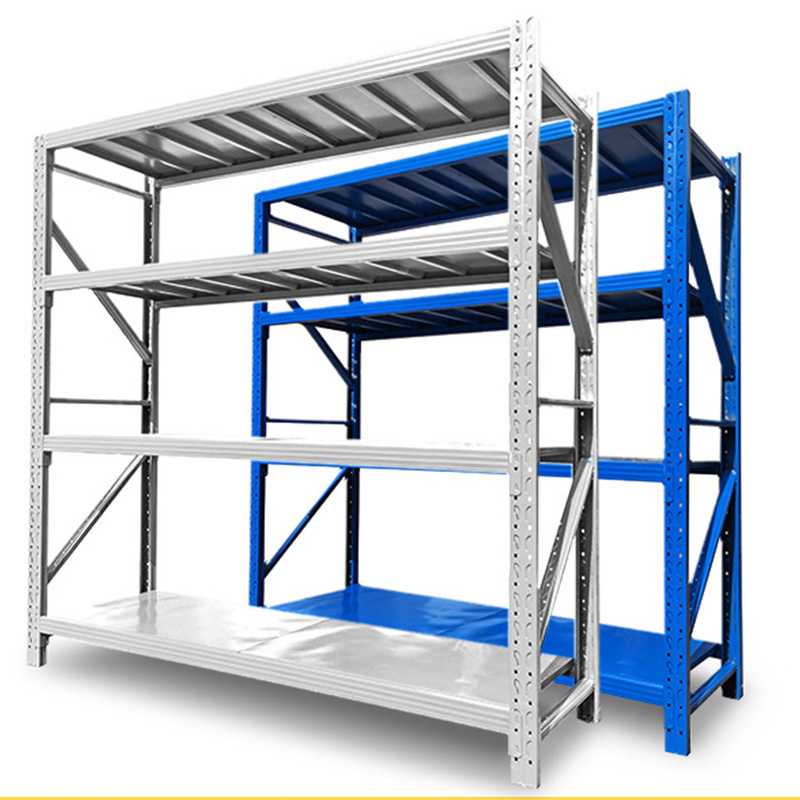 Express warehouse shelves shelves multi-layer heavy-duty household angle steel display rack medium-sized warehouse iron shelf ad