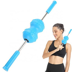 Hot Sale Massage Stick Roller With Double Balls Body Yoga Gym Home Muscle Massager Roller Stick