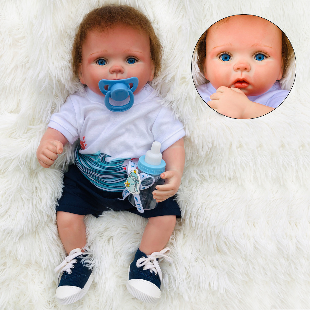 Bebe reborn Boneca 18 inch Handmade lifelike cute Realistic baby dolls newborn bebe realistic reborn soft full body