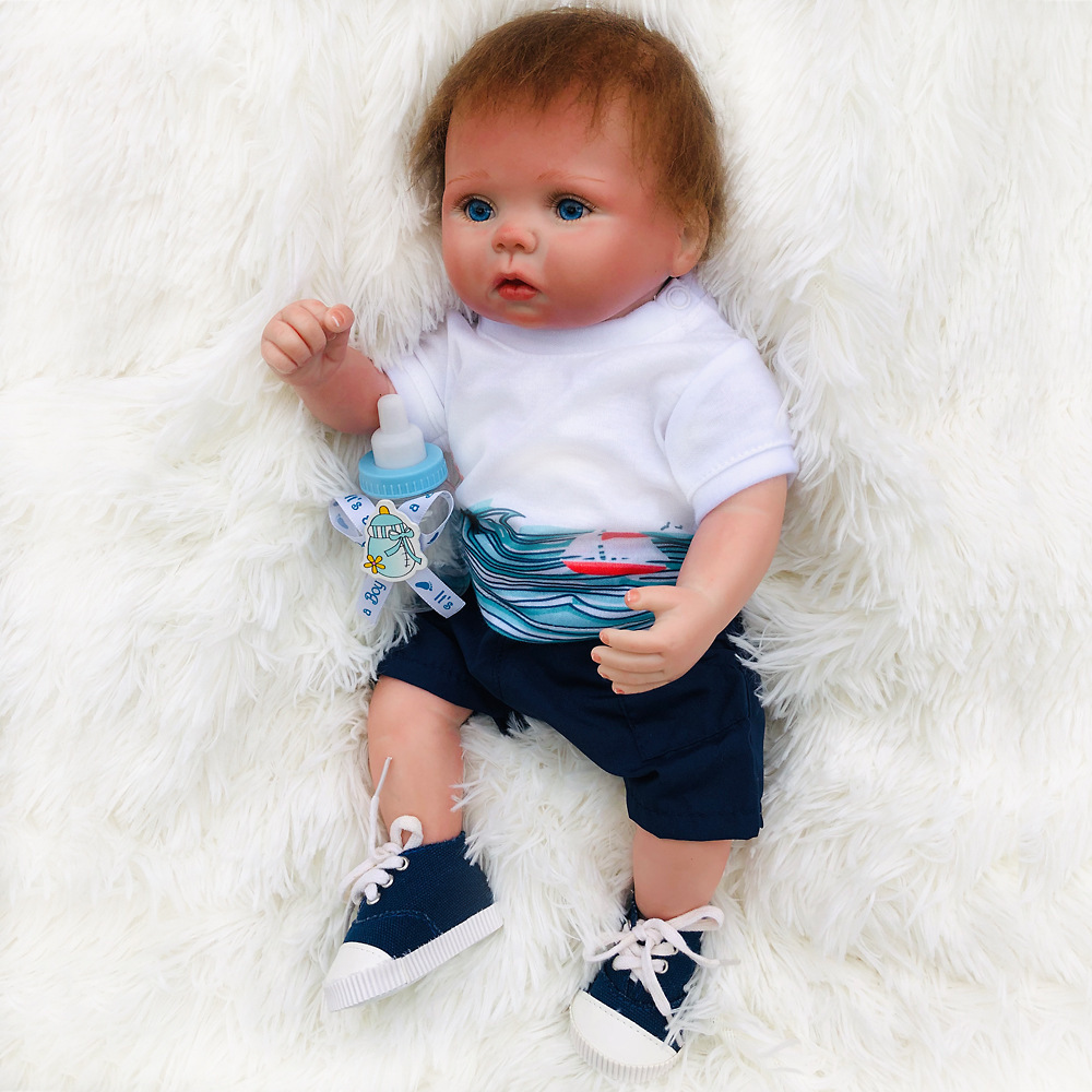 Bebe reborn Boneca 18 inch Handmade lifelike cute Realistic baby dolls newborn bebe realistic reborn soft full body