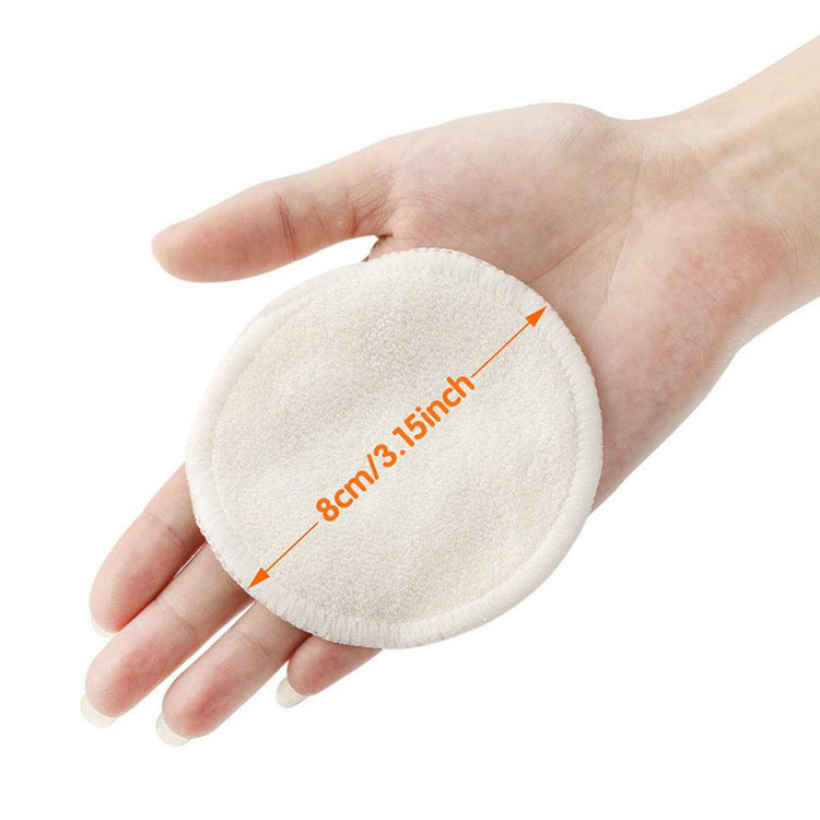 Reusable organic cotton pads cosmetic facial,Round bamboo cotton pad Washable,Reusable makeup remover pads