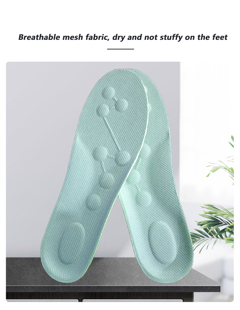 Super Soft Running Sports and Comfort Pu Shock Absorption Air Massager Memory Foam 4d Sport Insoles for Basketball Shoes