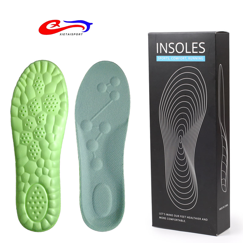 Super Soft Running Sports and Comfort Pu Shock Absorption Air Massager Memory Foam 4d Sport Insoles for Basketball Shoes