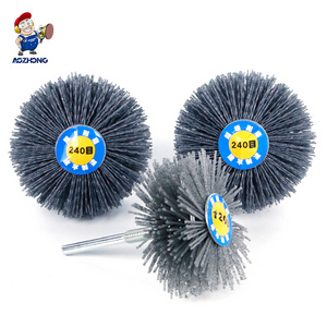 Nylon Wheel Brush Abrasive Grinding Head with 1/4 inch Threaded Shank Perfect for Removing of Rust/Corrosion/Paint