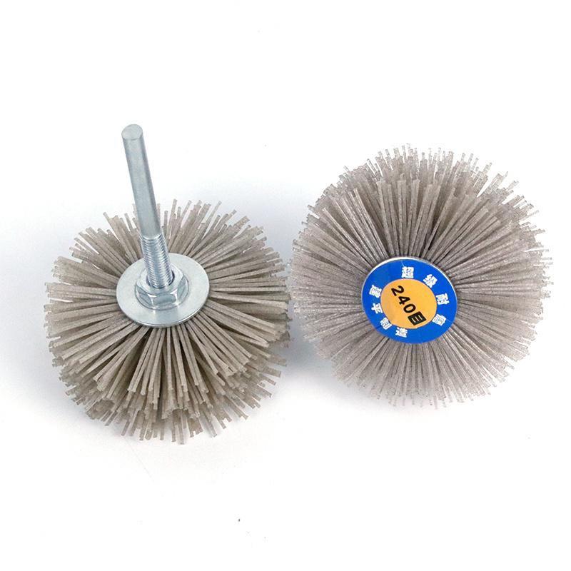 Nylon Wheel Brush Abrasive Grinding Head with 1/4 inch Threaded Shank Perfect for Removing of Rust/Corrosion/Paint