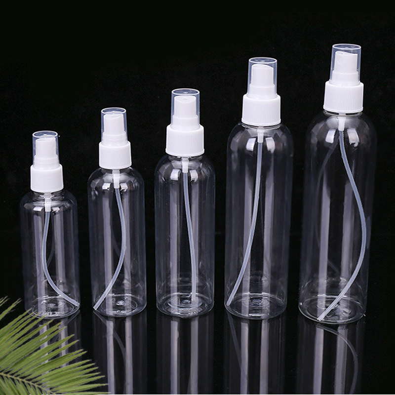 50ml bottle clear spray Customized Various Size 30ml 75ml 100ml logo Cosmetic Packaging Powder Plastic PET Dispenser Bottles