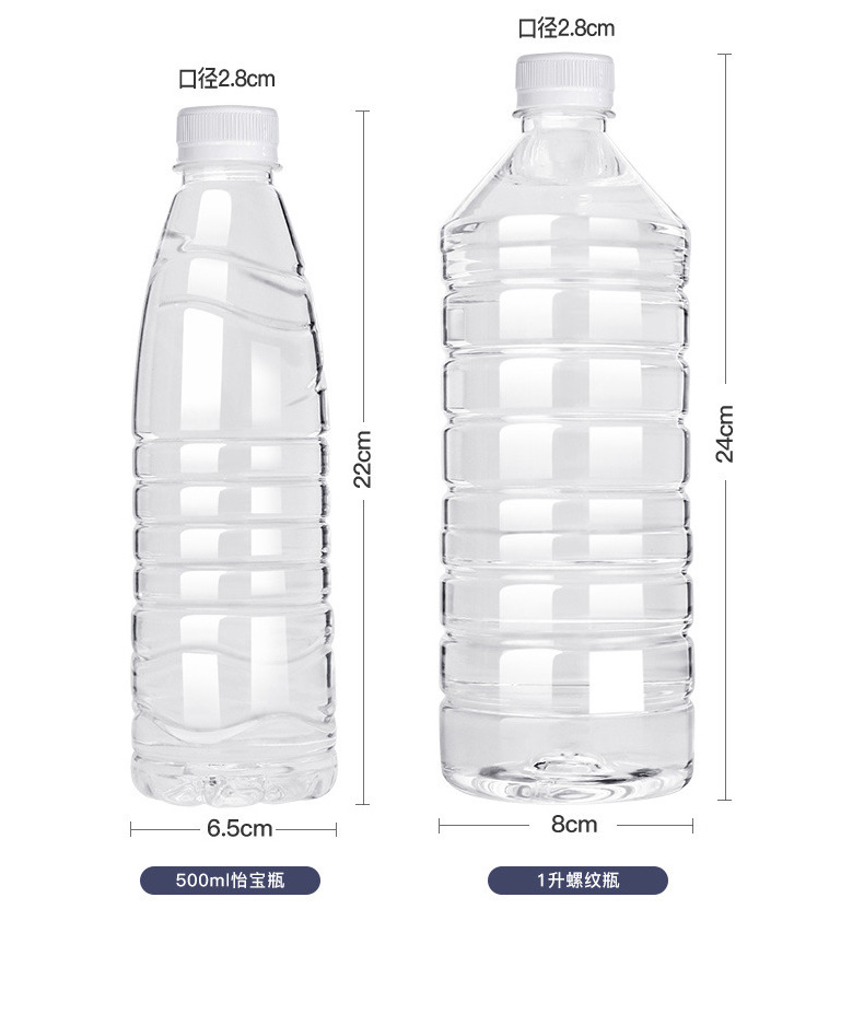 Wholesale 500ml plastic bottles transparent food grade pet juice drink bottles empty mineral water bottles