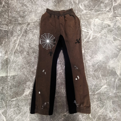 Stack Pant Flare Sweatpants High Quality Custom Men Jogger Sweat Pants Patchwork Graffiti Paint Splatter Elastic Men Flare Pants