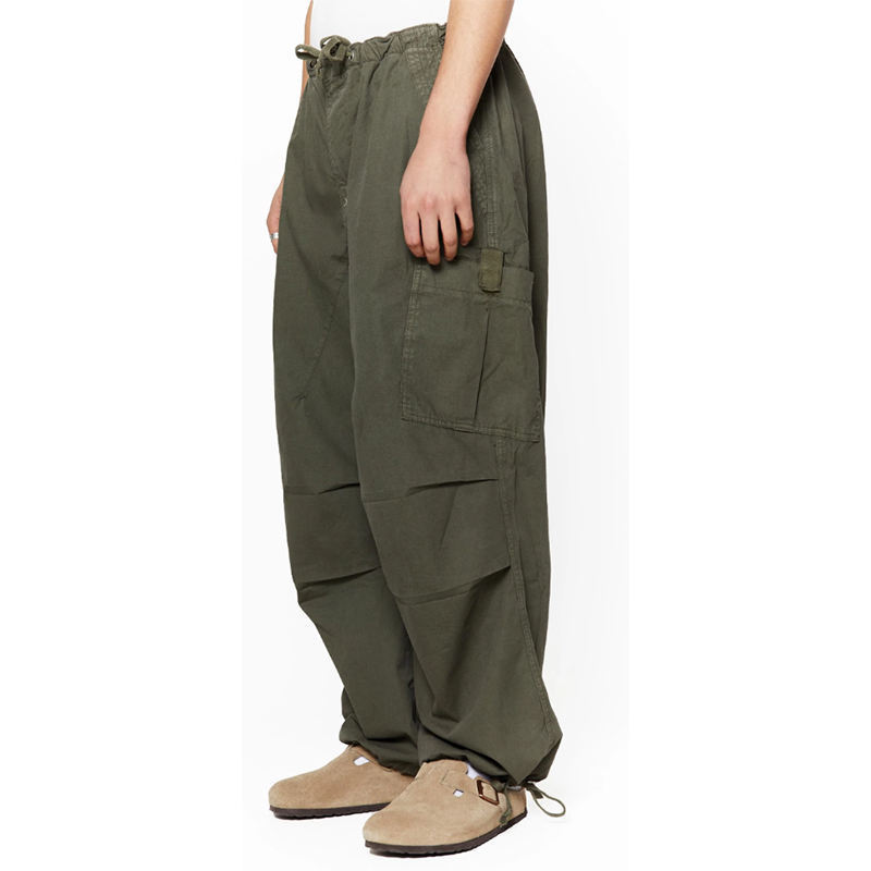 High Quality Outdoor Men Carpenter Trousers Khaki Streetwear Drawstring Six-pocket Baggy Custom Women Mens Parachute Cargo Pants