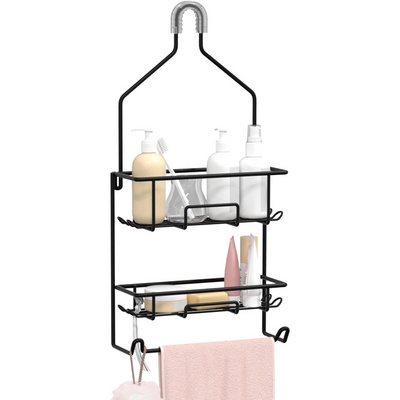 Shower Caddy Hanging over Shower Head with 10 Hooks for Razor Large Shampoo Holder Shower Hanger Rack Bathroom Organizer