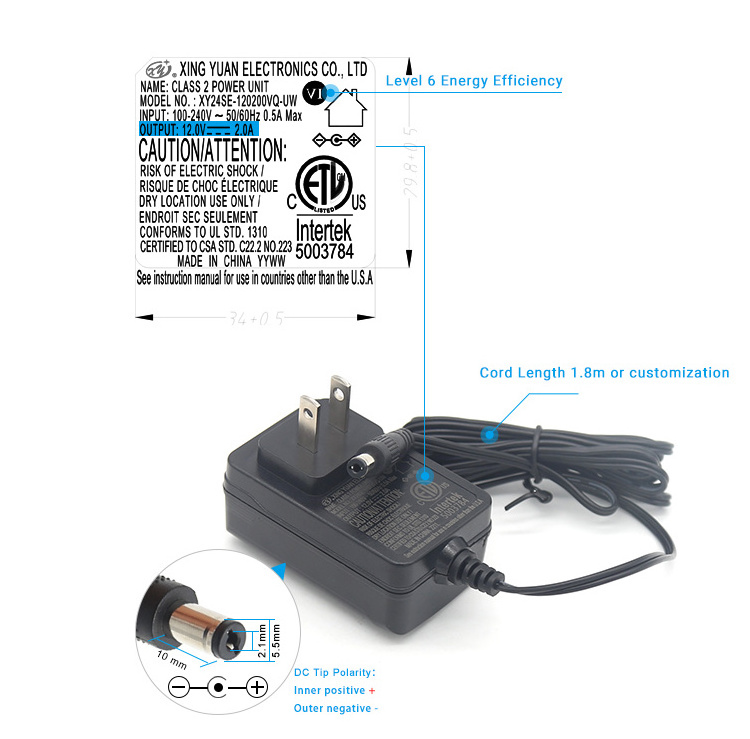 100-240v 50-60hz 12v 2a AC DC Power Supply intertek power adapter 24v1a ac adaptor