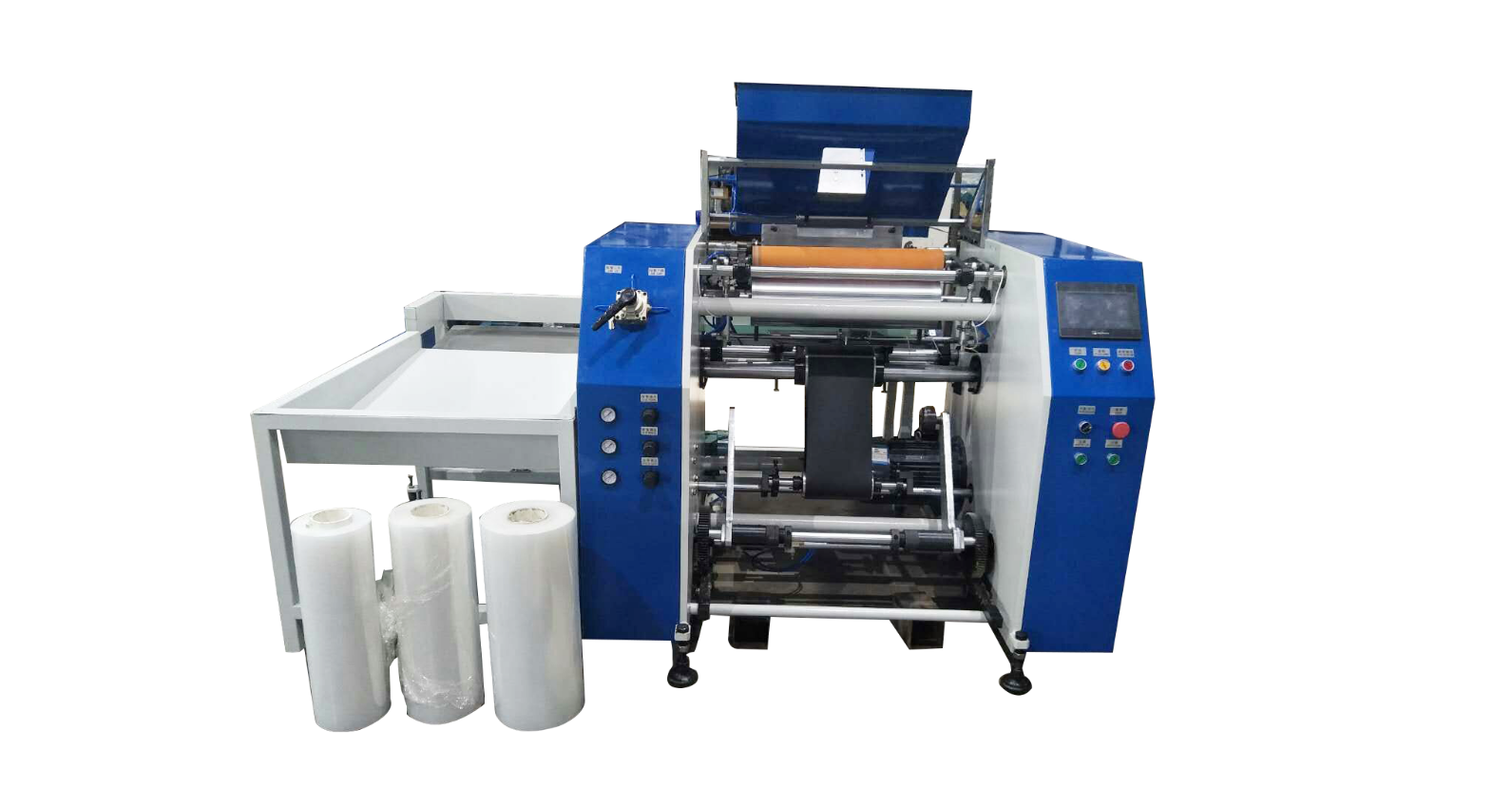 High speed automatic pe stretch film rewinding machine price / stretch film rewinding machine for stretch film roll