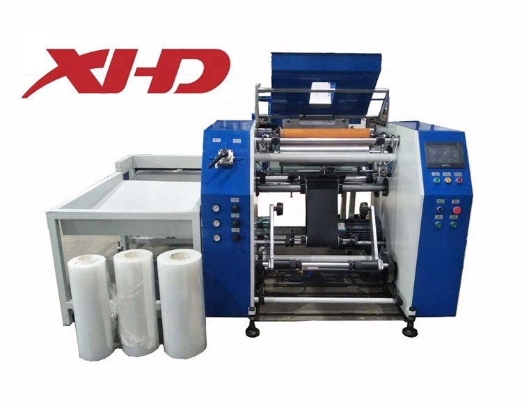 High speed automatic pe stretch film rewinding machine price / stretch film rewinding machine for stretch film roll