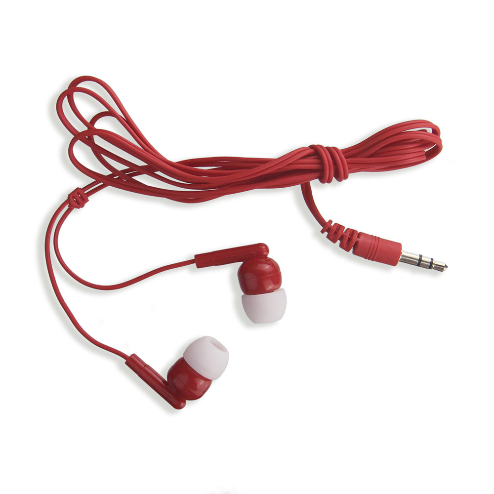 Custom Cheap headset disposable headphones red wired  In-ear Wired Earphone