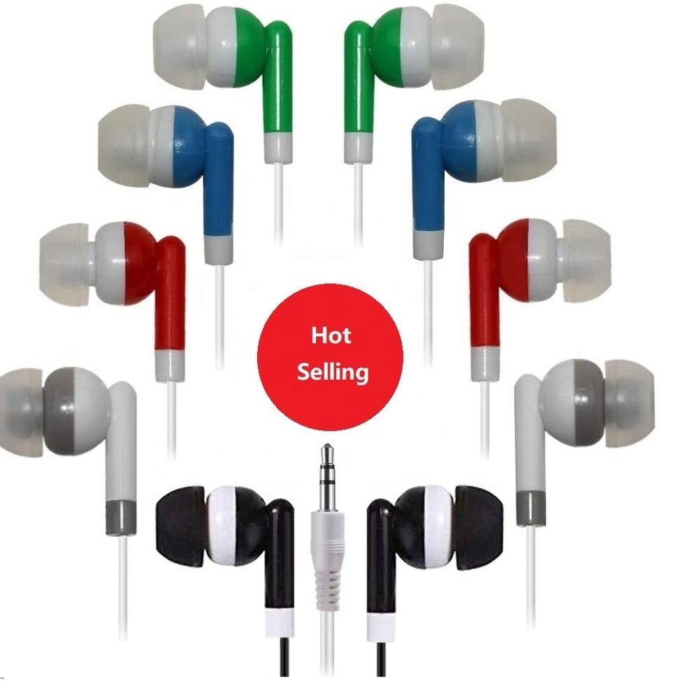 Wholesale cheap stereo wired in-ear headphones disposable earphones