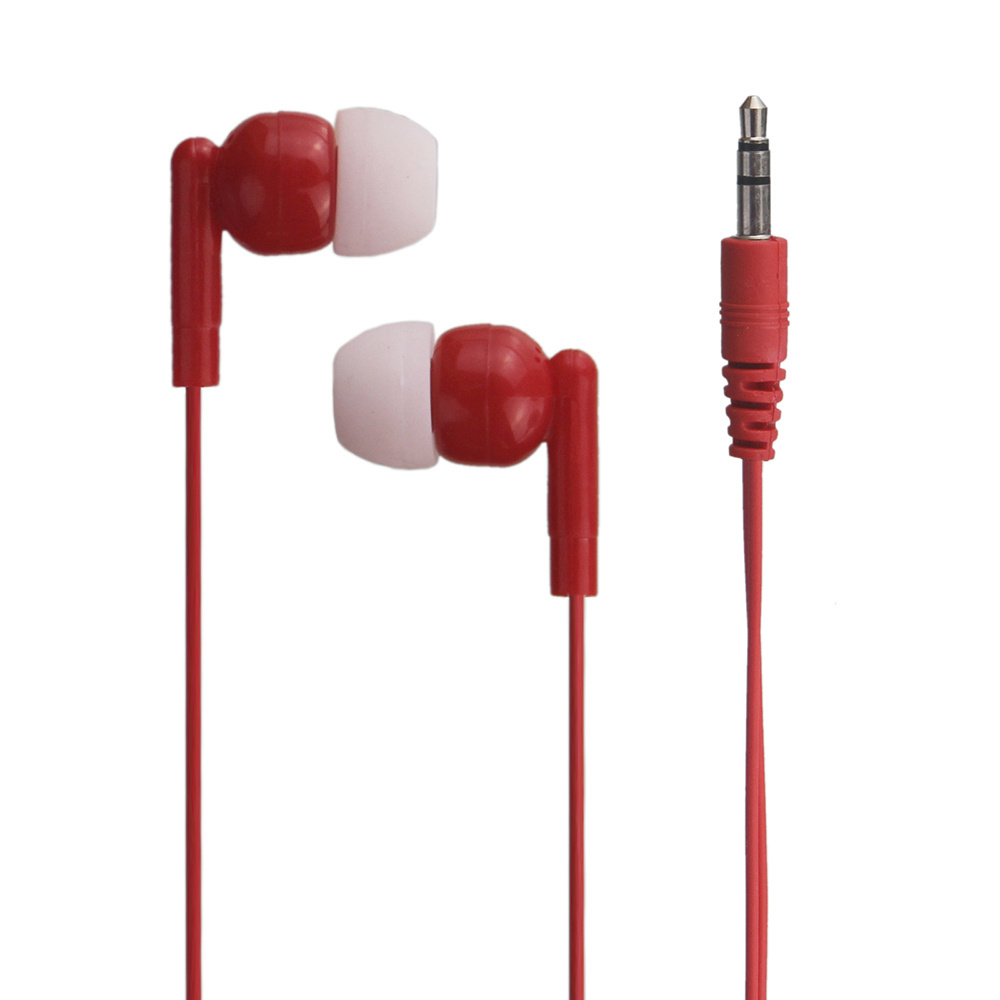 Custom Cheap headset disposable headphones red wired  In-ear Wired Earphone