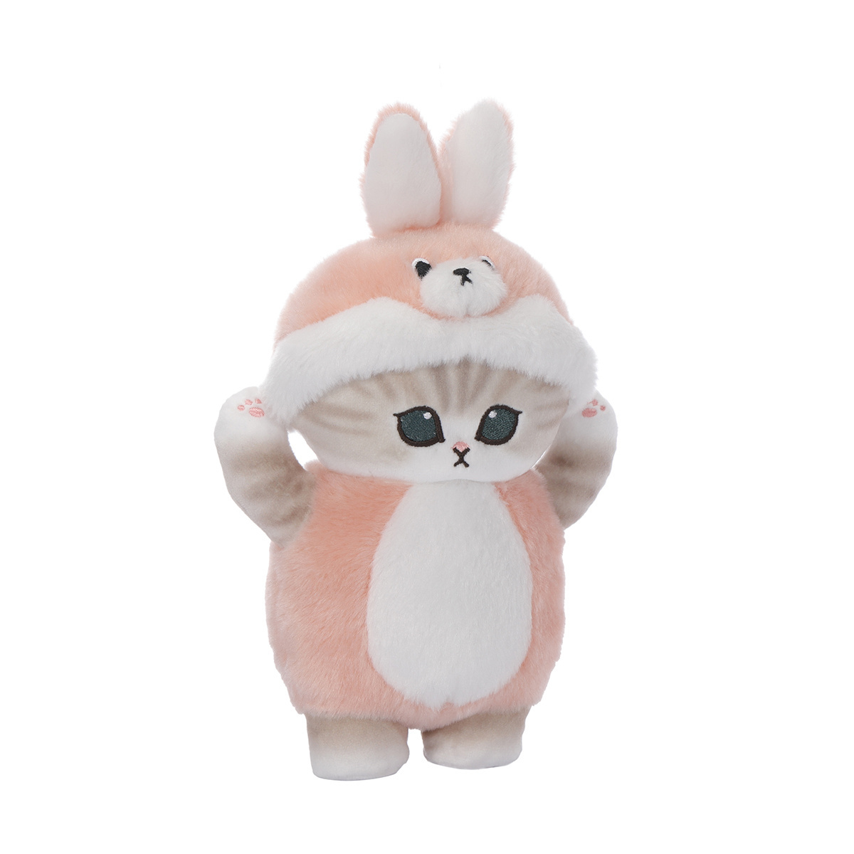 New Product Idea Plush Standing Kitten Cute Cat A Kitten In A Rabbit Hat Custom Cat Toys Exquisite Toys