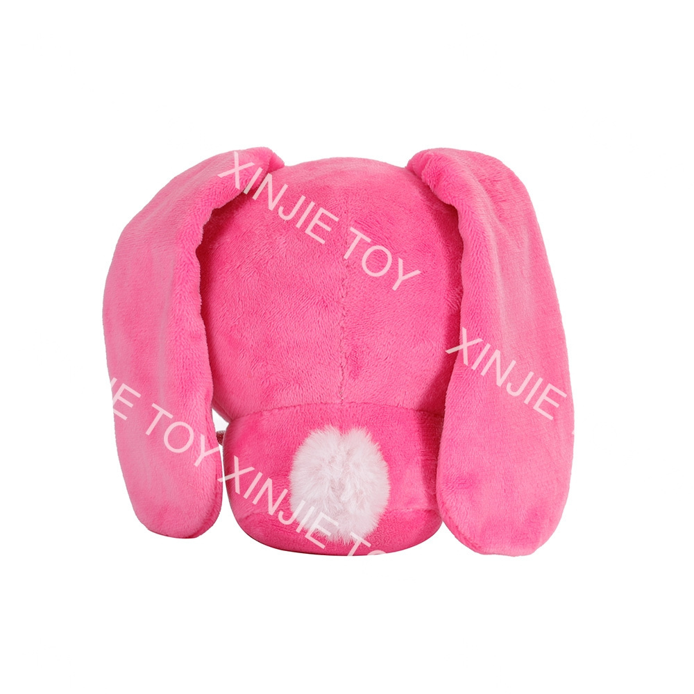 wholesale price big-eyed rabbit plush toy Custom sitting cute pink rabbit plush toy company mascot animal