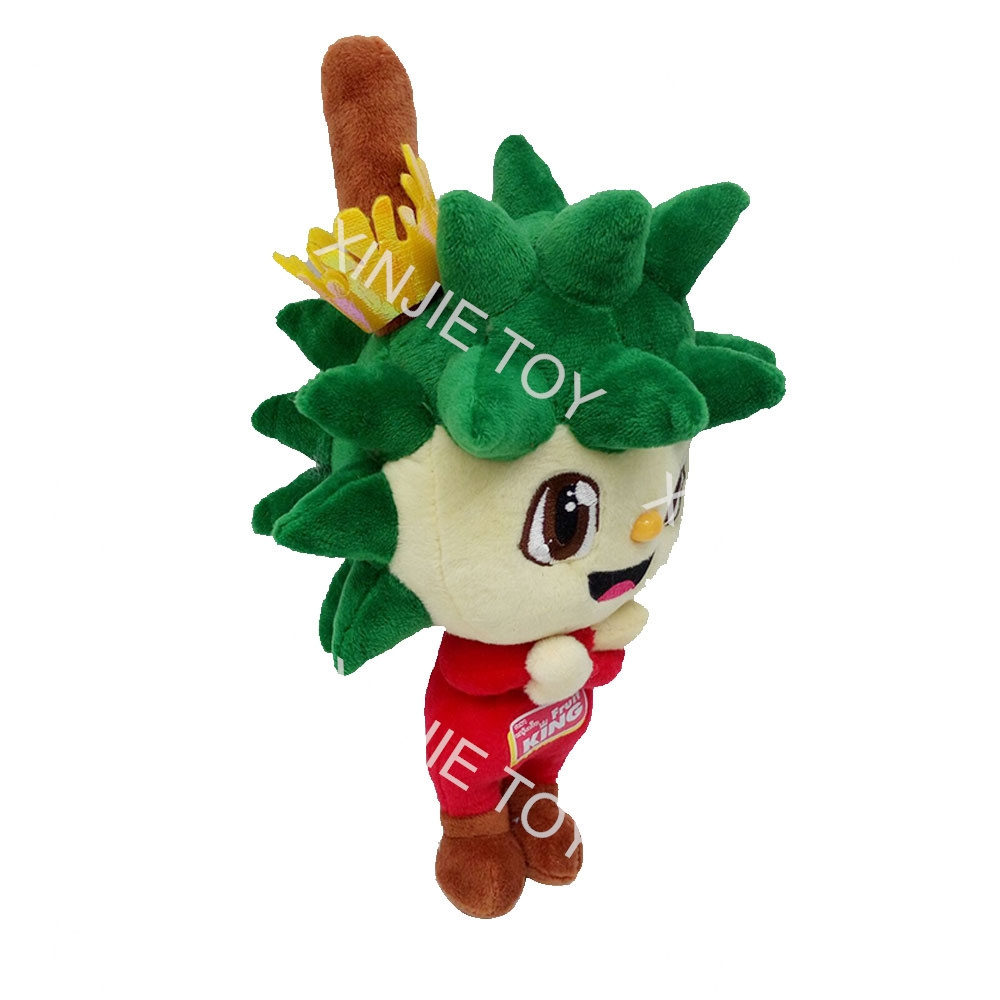 Custom 30cm Standing Plush Doll Toys Cartoon Human Plush Toy Masct with Crown Embroidery Printing Logo Spiky Hair Boy Costumes