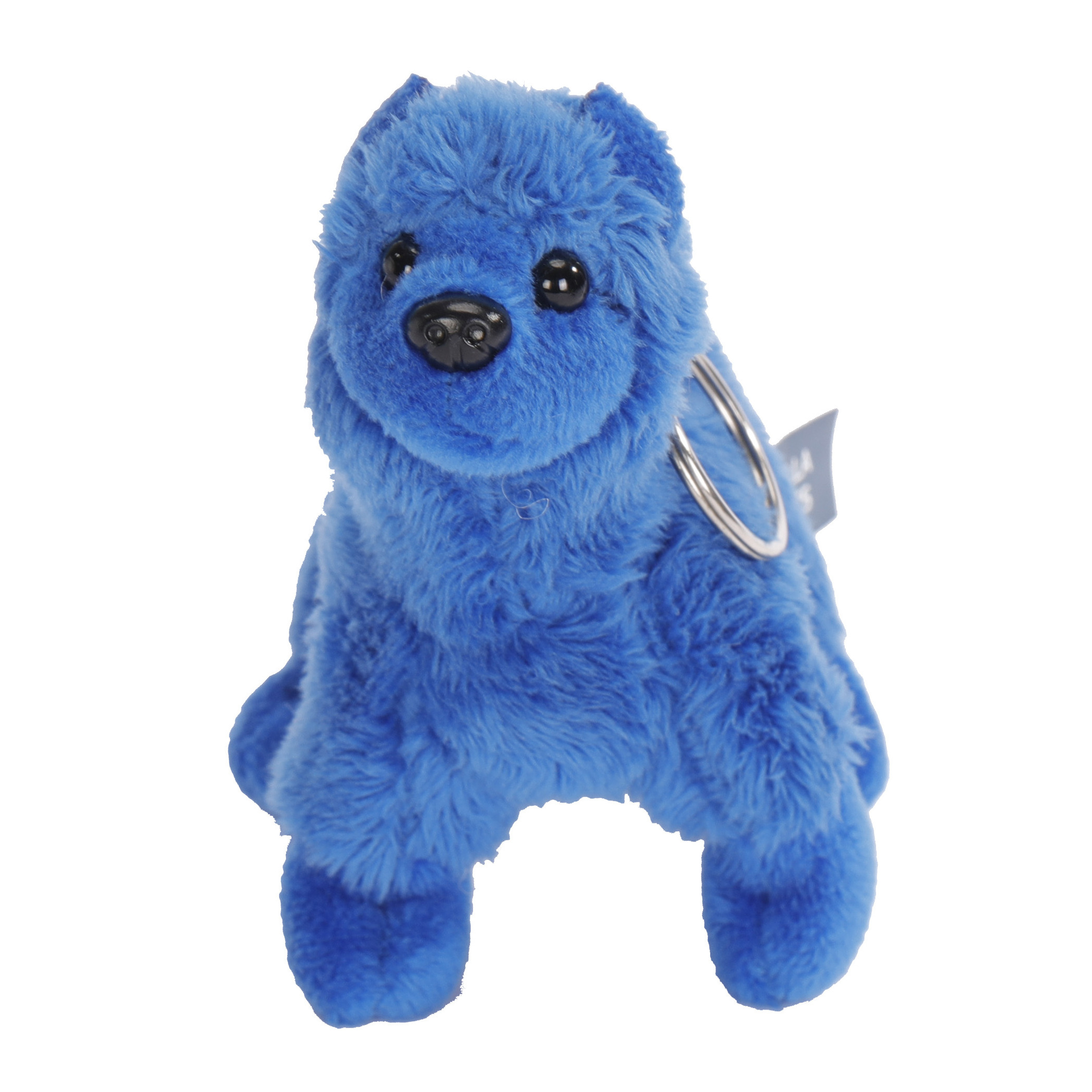 Blue small plastic eyes blue dog stuffed key chain plush animal toys