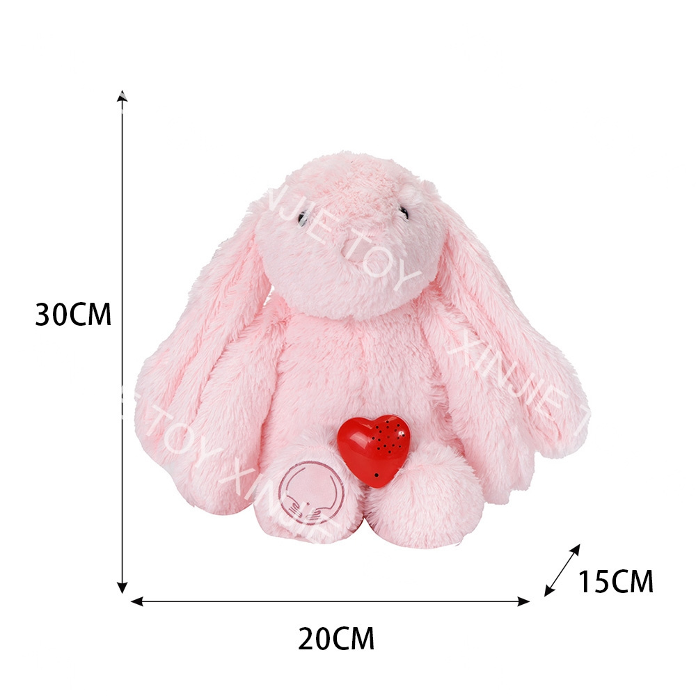 wholesale price big-eyed rabbit plush toy Custom sitting cute pink rabbit plush toy company mascot animal