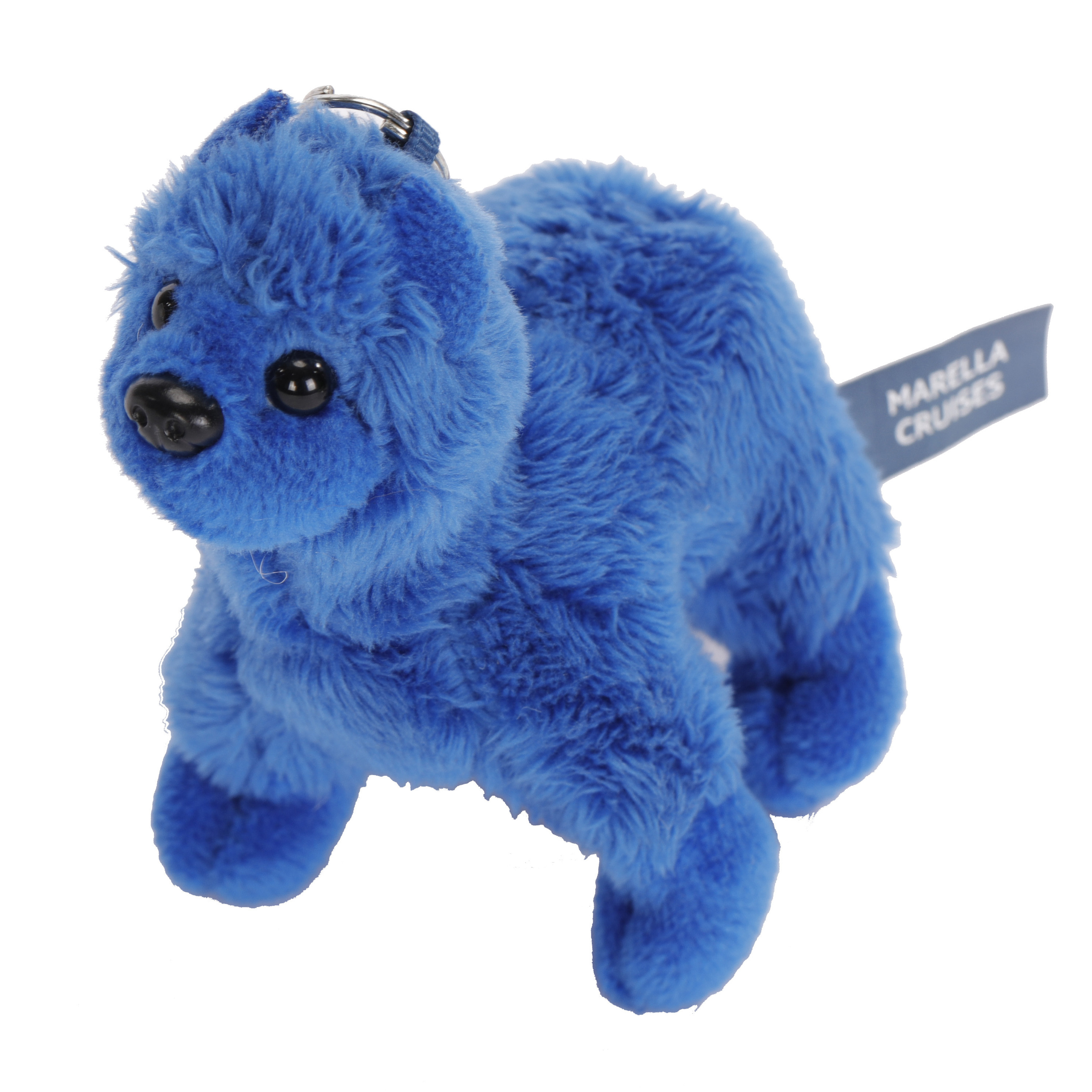 Blue small plastic eyes blue dog stuffed key chain plush animal toys