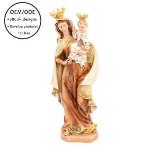 Factory wholesale catholic religious statues resin poyresin crafts virgin mary carmel statue of madonna suppliers