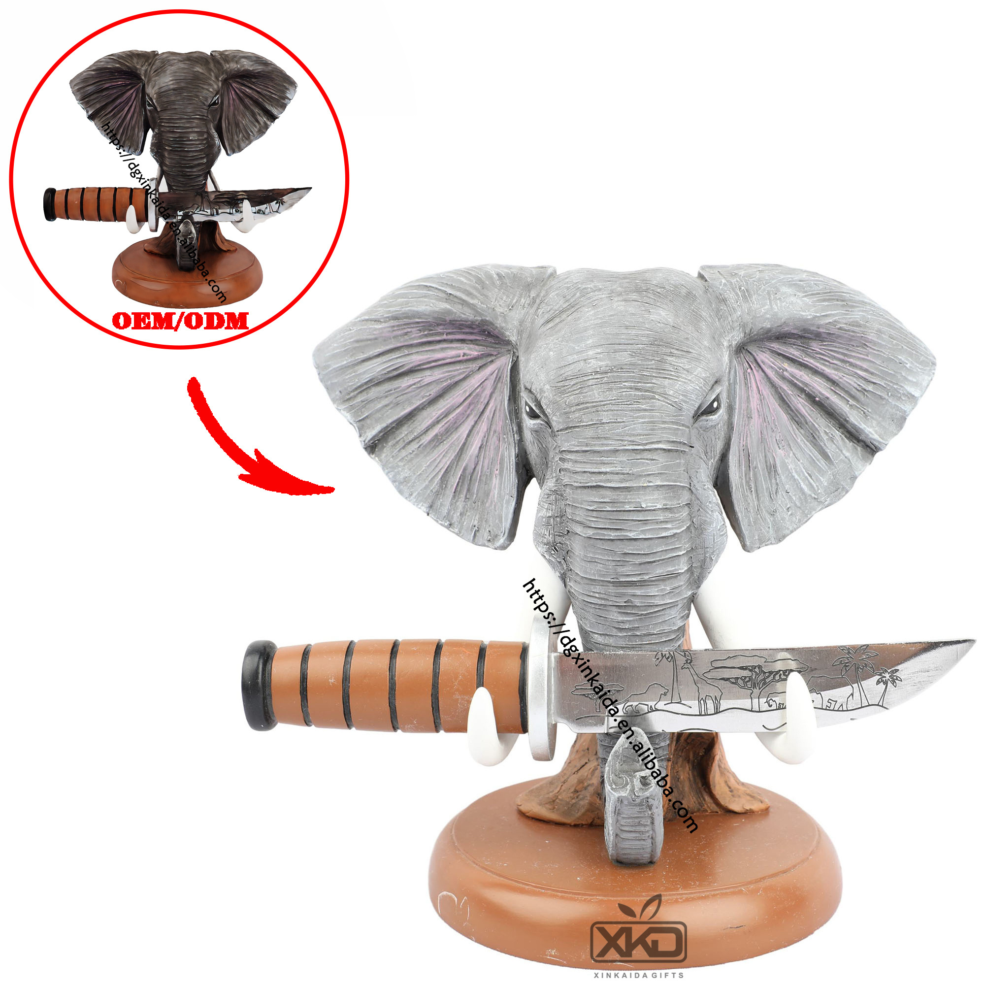 Factory custom resin statue toy sculpture fashion item collectibles 3d ornament customable elephant figurine