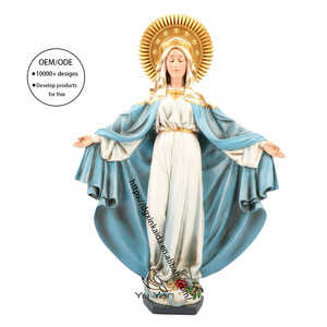 Factory wholesale catholic religious statues resin beautiful virgin figurine classic mary christian christmas ornaments