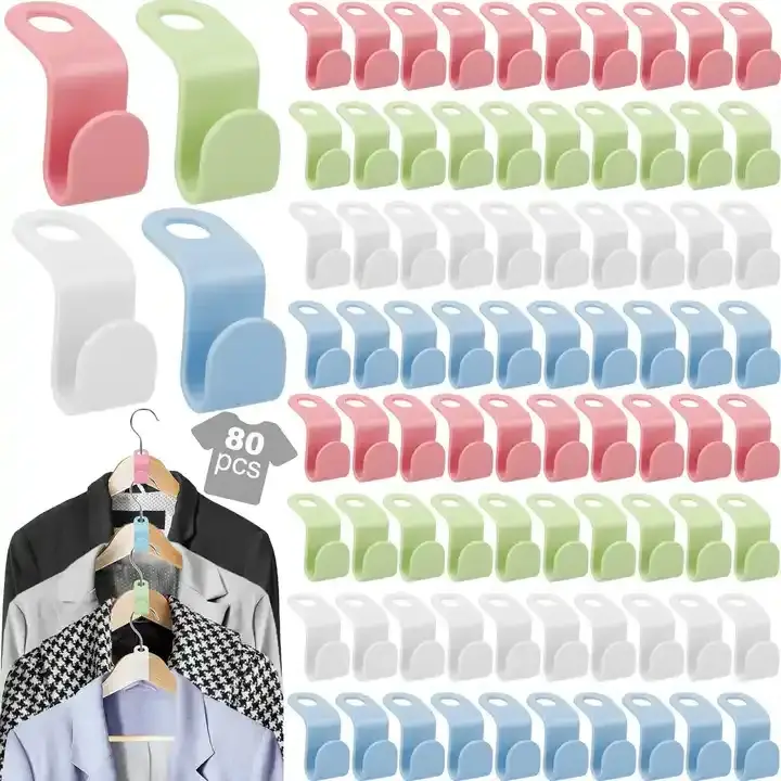 Space Saving Wardrobe Hanger Connector Hooks Plastic Cascading Hangers Closet Organizer Hanger Hooks