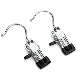 Wholesale Christmas Metal Laundry Hanger Hooks Boot Hanger Clips Portable Single Non slip Hanger Clip