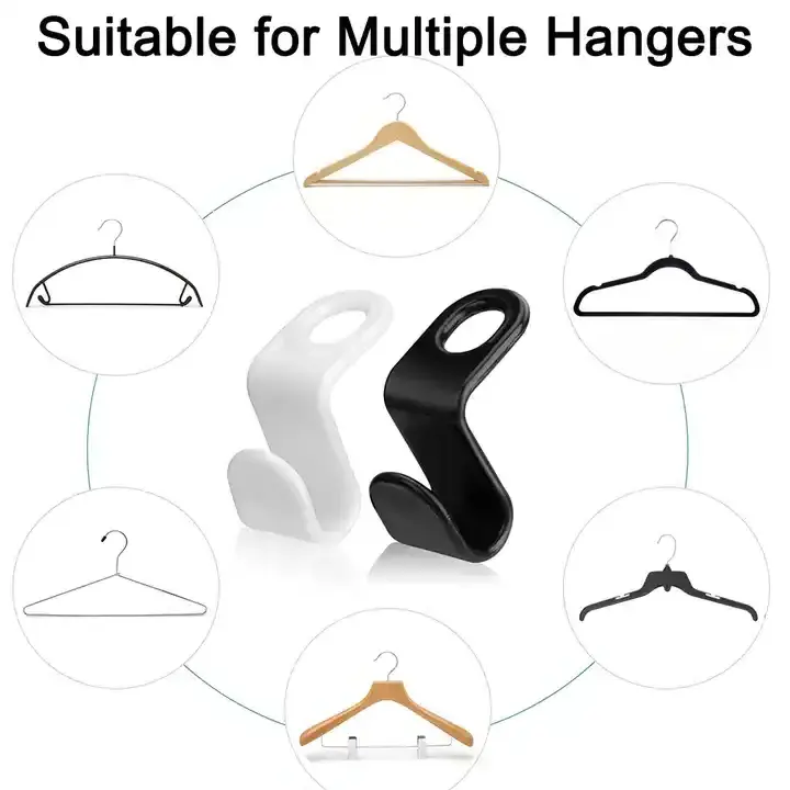 Wholesale Clothes Hanger Connector Hooks Plastic Cascading Hangers Saving Closet Organizer Hanger Hooks