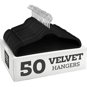 Wholesale Space Saving Plastic Clothes Hangers Non Slip Customized Coat Hangers with Logo Velvet Hangers For Cloths