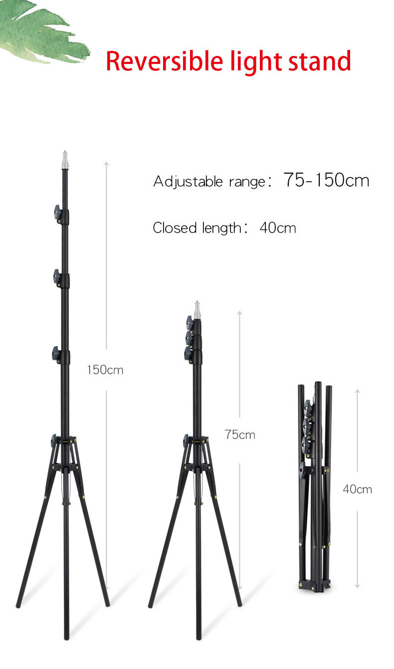 1.5M Reflexion Light Stand Solid Portable Selfie Photo Studio Photographic Lighting Fold Reserved Light Stand 1/4 Screw Tripod