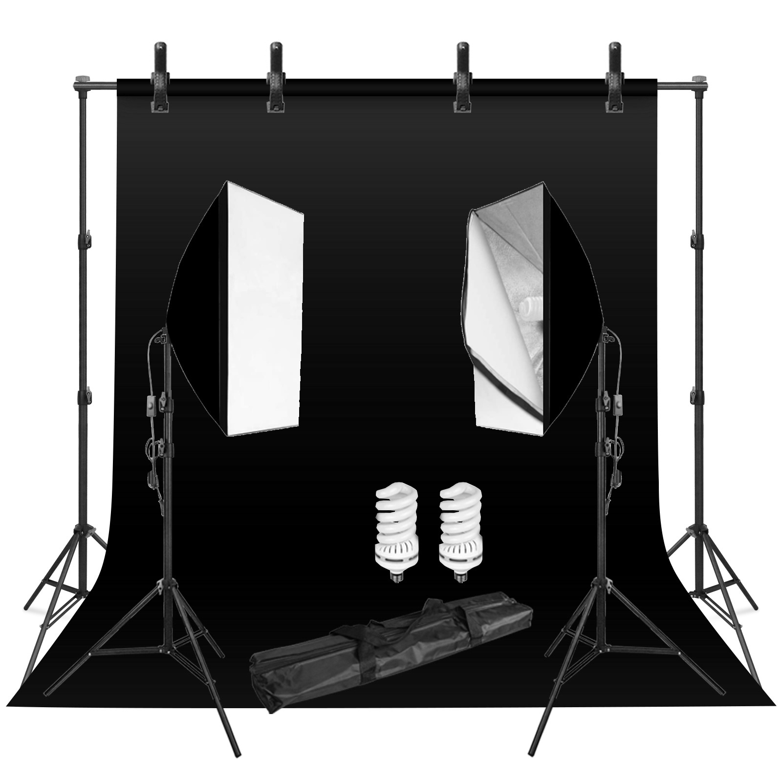 Single Lamp Head Softbox With Backdrop Stand Video Photography Light Kit Photo Studio Accessories