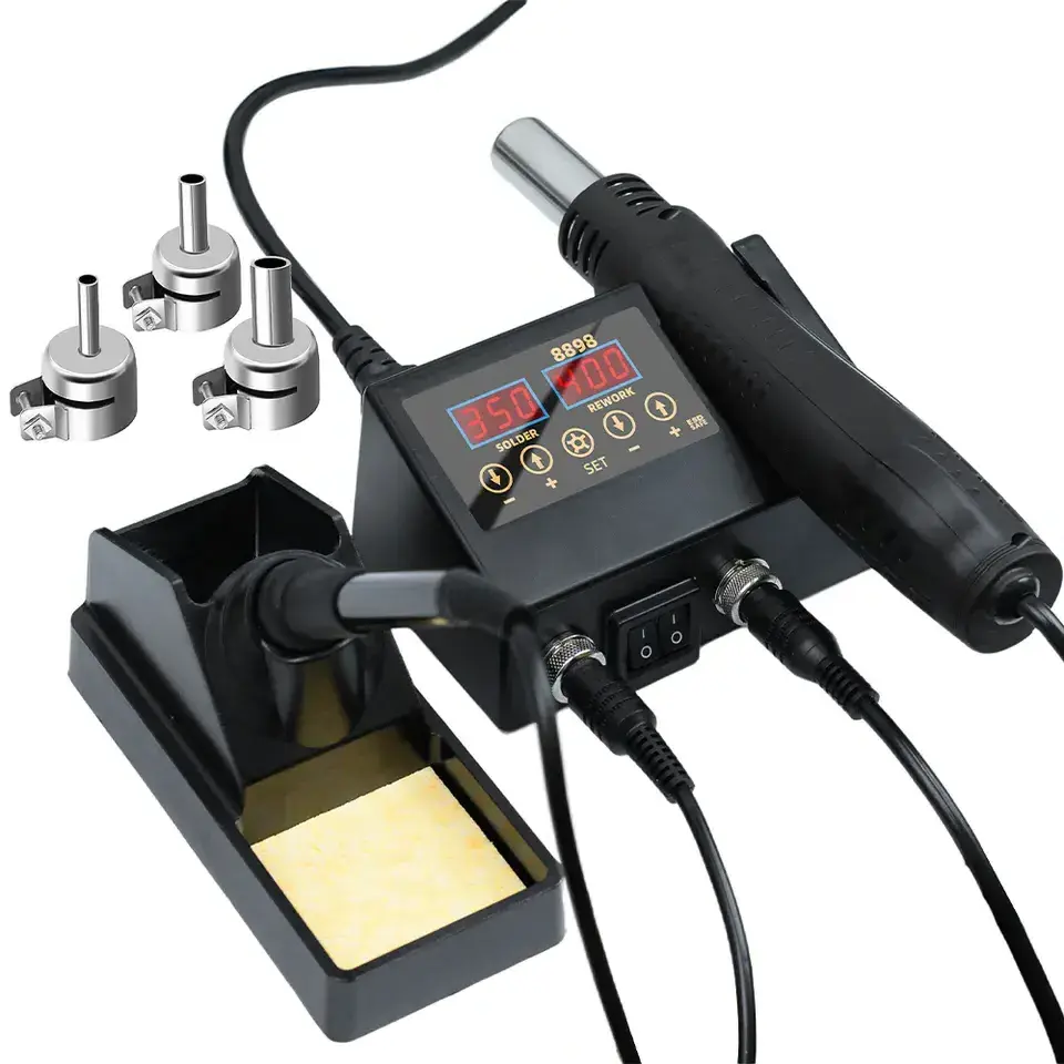 XYB 2 IN 1 8898 Soldering station LED digital station 750w Rework Station hot air gun Welding Repair soldering iron tools