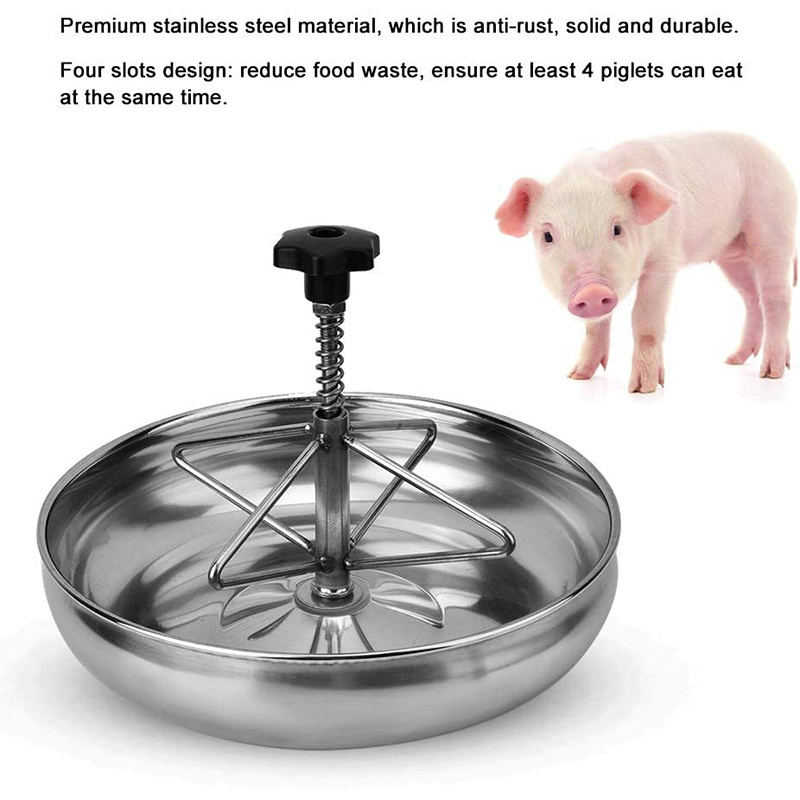 animal pig farming equipment Stainless pig creep feeder bowl hog sow piglet milk feeder trough