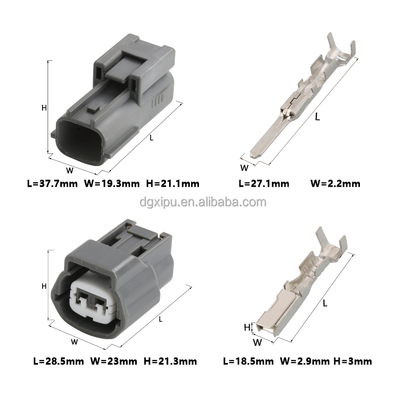 waterproof electric car pbt gf10 male female temperature sensor wiring harness plug connector 2 pin 6189-1097